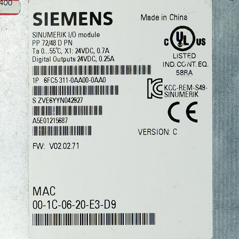 6FC53110AA000AA0 SIEMENS SINUMERIK I/O Module 6FC5311-0AA00-0AA0